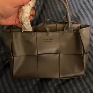 Bottega Veneta Dark Gray Intrecciato Tote